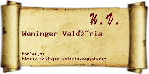 Weninger Valéria névjegykártya